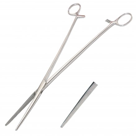 Затискач гінекологічний, по Rochester-Pean, прямий №2. Довжина 28,5 см